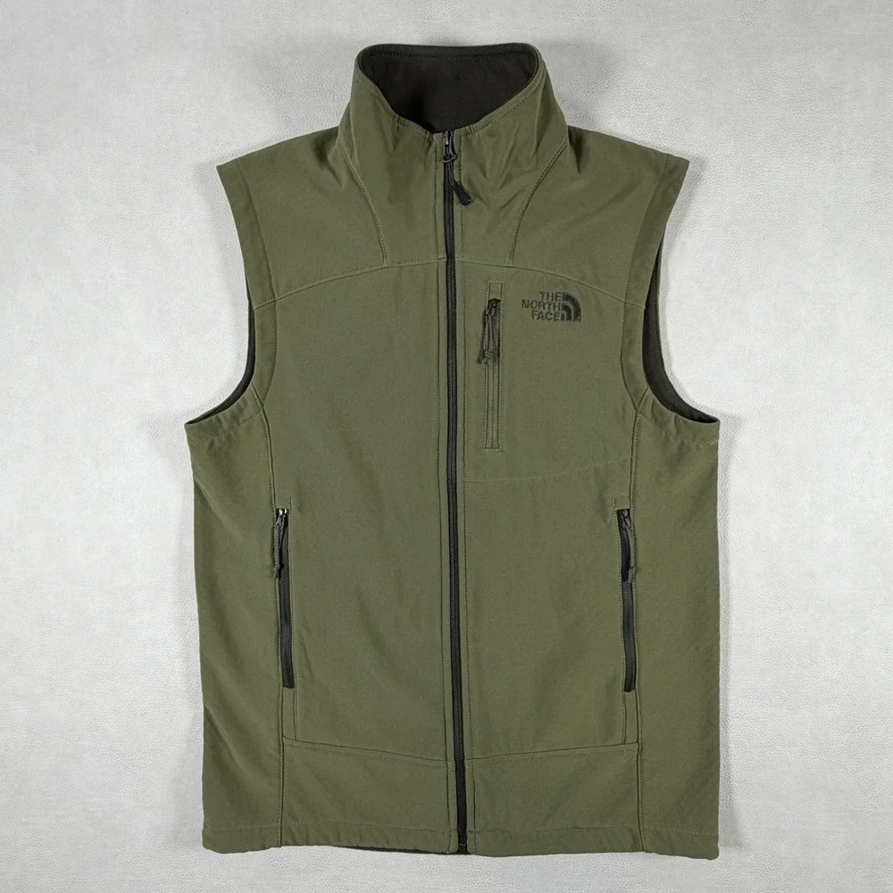 The North Face Apex Bionic Softshell Vest Mens Small Olive Green Windproof